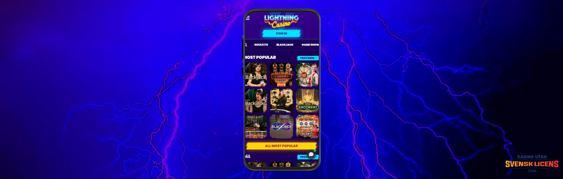 Lightning Casino i mobilen